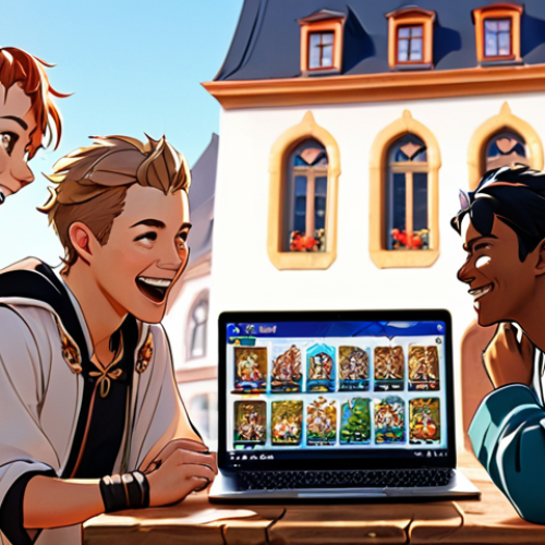 **

A vibrant, diverse group of Genshin Impact players from various European countries (Dutch, German, French) gathered around a laptop, laughing and strategizing for a co-op domain run. Focus on the friendly, casual atmosphere.  Background subtly shows landmarks representative of different European countries.

**