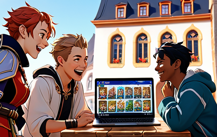 **

A vibrant, diverse group of Genshin Impact players from various European countries (Dutch, German, French) gathered around a laptop, laughing and strategizing for a co-op domain run. Focus on the friendly, casual atmosphere.  Background subtly shows landmarks representative of different European countries.

**