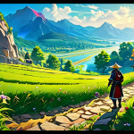 Primogem Farming in Teyvat**

A vibrant, painterly scene depicting the Traveler exploring a lush region of Teyvat, perhaps Liyue or Mondstadt. In the background, a shimmering Ley Line Outcrop is visible. The Traveler is interacting with a daily commission marker. Scatter treasure chests of varying sizes throughout the scene. The style should be reminiscent of a Genshin Impact promotional artwork, with a focus on dynamic lighting and vibrant colors.
*Prompt:* "Genshin Impact, Traveler exploring Teyvat, Ley Line Outcrop, treasure chests, daily commissions, vibrant colors, dynamic lighting, painterly style, promotional art, exploration, adventure."

**